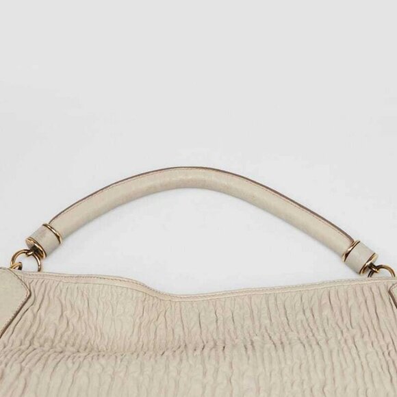 Burberry Grey Lambskin Leather Ruched Hobo Bag - Picture 6 of 12